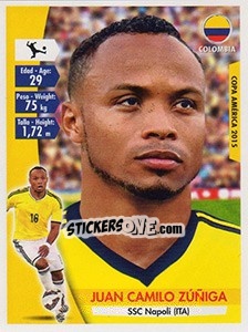 Sticker Juan Camilo Zúñiga - Copa América. Chile 2015 n. 209 - Navarrete