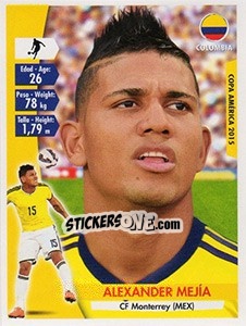 Sticker Alexander Mejía - Copa América. Chile 2015 n. 212 - Navarrete