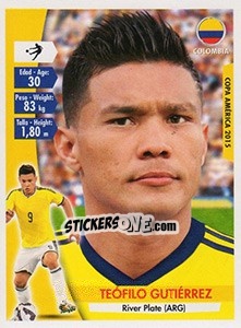 Sticker Teófilo Gutiérrez - Copa América. Chile 2015 n. 218 - Navarrete