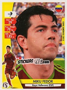 Sticker Miku Fedor - Copa América. Chile 2015 n. 232 - Navarrete