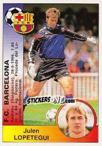 Sticker Julen Lopetegui Argote (F.C. Barcelona) - Liga Spagnola 1994-1995 n. 361 - Panini