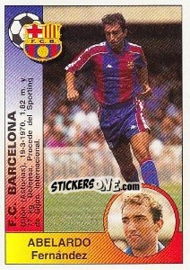 Cromo Abelardo Fernández Antuña (F.C. Barcelona) - Liga Spagnola 1994-1995 - Panini