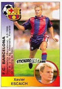 Sticker Xavier Escaich Ferrer (F.C. Barcelona) - Liga Spagnola 1994-1995 - Panini