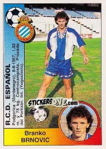 Sticker Branco Brnovic (R.C.D. Espanyol) - Liga Spagnola 1994-1995 - Panini