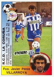 Sticker Francisco Javier Pérez Villarroya (R.C. Deportivo La Coruña) - Liga Spagnola 1994-1995 - Panini