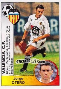 Cromo Jorge Otero Bouzas (Valencia C.F.) - Liga Spagnola 1994-1995 - Panini