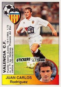 Sticker Juan Carlos Rodríguez Moreno (Valencia C.F.) - Liga Spagnola 1994-1995 - Panini