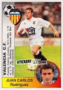 Sticker Juan Carlos Rodríguez Moreno (Valencia C.F.) - Liga Spagnola 1994-1995 n. 379 - Panini