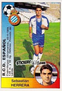 Sticker Sebastián Herrera Zamora (R.C.D. Espanyol) - Liga Spagnola 1994-1995 - Panini