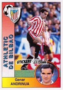 Figurina Genar Andrinúa Kortabarría - Liga Spagnola 1994-1995 - Panini