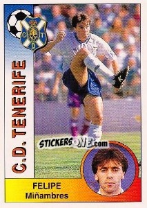 Figurina Felipe Miñambres Fernández - Liga Spagnola 1994-1995 - Panini