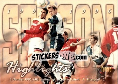 Sticker Manchester United 2 - Liverpool 2 - Manchester United 1997 n. 68 - Futera