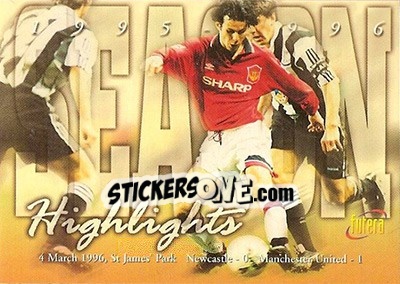 Sticker Newcastle 0 - Manchester United 1 - Manchester United 1997 - Futera