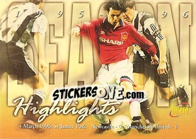 Sticker Newcastle 0 - Manchester United 1 - Manchester United 1997 n. 69 - Futera