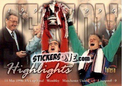 Sticker FA Cup Final. Manchester United 1 - Liverpool 0 - Manchester United 1997 n. 71 - Futera