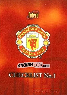 Cromo Checklist 1 - Manchester United 1997 - Futera