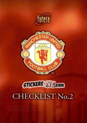 Cromo Checklist 2 - Manchester United 1997 - Futera