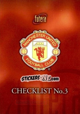 Cromo Checklist 3 - Manchester United 1997 - Futera