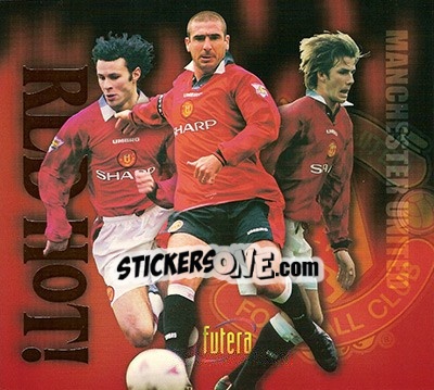 Sticker Ryan Giggs / Eric Cantona / David Beckham - Manchester United 1997 - Futera