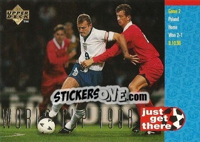 Sticker England 2 - Poland 1 - England 1998 n. 40 - Upper Deck