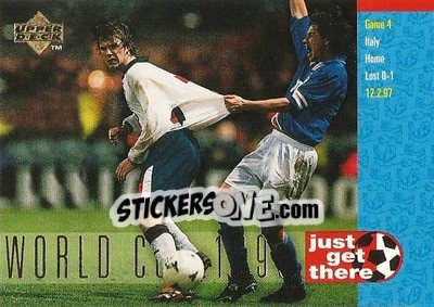 Sticker England 0 - Italy 1 - England 1998 n. 42 - Upper Deck