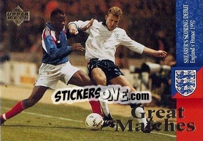 Sticker Shearer's scoring debut. England - France 1992 - England 1998 n. 48 - Upper Deck