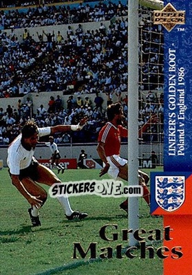 Sticker Lineker's golden boot. Poland - England 1986 - England 1998 n. 51 - Upper Deck