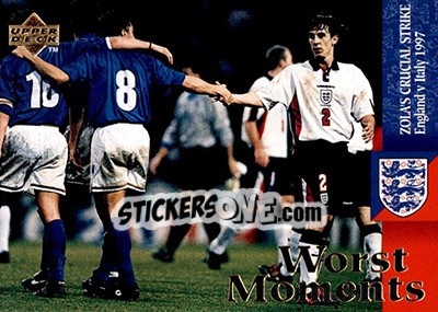 Sticker Zola's crucial strike. England - Italy 1997