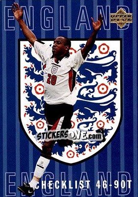 Sticker Ian Wright. Checklist 46-90T - England 1998 n. 82 - Upper Deck