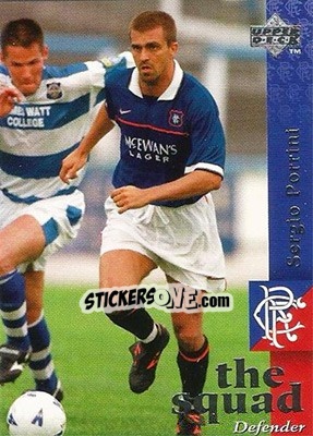 Sticker Sergio Porrini - Glasgow Rangers FC 1997-1998 - Upper Deck