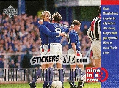 Sticker Season 1991-92 - Glasgow Rangers FC 1997-1998 - Upper Deck