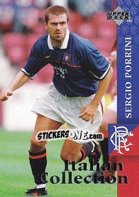 Sticker Sergio Porrini - Glasgow Rangers FC 1997-1998 - Upper Deck