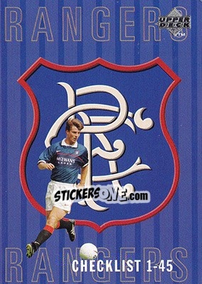 Cromo Brian Laudrup. Checklist 1-45 - Glasgow Rangers FC 1997-1998 - Upper Deck