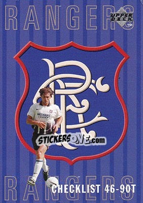 Sticker Lorenzo Amoruso. Checklist 46-90T - Glasgow Rangers FC 1997-1998 - Upper Deck