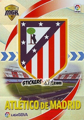 Sticker Escudo Atlético Madrid - Liga BBVA 2015-2016. Megacracks n. 28 - Panini