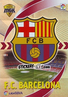 Sticker Escudo Barcelona - Liga BBVA 2015-2016. Megacracks - Panini