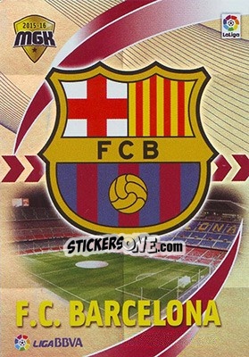 Cromo Escudo Barcelona - Liga BBVA 2015-2016. Megacracks - Panini