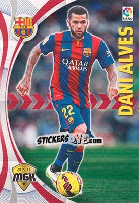 Sticker Dani Alves - Liga BBVA 2015-2016. Megacracks n. 59 - Panini