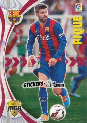 Sticker Piqué - Liga BBVA 2015-2016. Megacracks - Panini