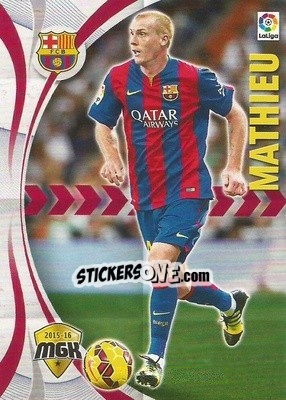 Sticker Jérémy Mathieu - Liga BBVA 2015-2016. Megacracks n. 65 - Panini