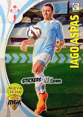 Sticker Iago Aspas - Liga BBVA 2015-2016. Megacracks n. 127bis - Panini