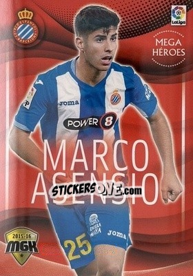 Sticker Marco Asensio - Liga BBVA 2015-2016. Megacracks n. 214bis - Panini
