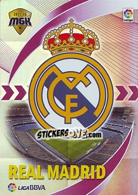 Cromo Escudo R. Madrid - Liga BBVA 2015-2016. Megacracks - Panini