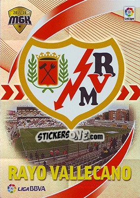 Cromo Escudo Rayo Vallecano - Liga BBVA 2015-2016. Megacracks - Panini