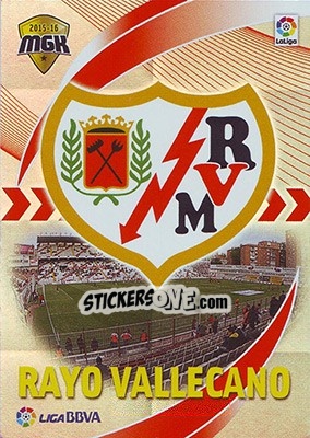 Sticker Escudo Rayo Vallecano - Liga BBVA 2015-2016. Megacracks n. 379 - Panini