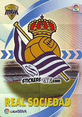 Sticker Escudo R. Sociedad - Liga BBVA 2015-2016. Megacracks n. 406 - Panini