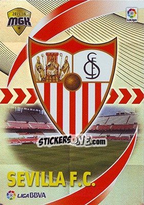 Cromo Escudo Sevilla - Liga BBVA 2015-2016. Megacracks - Panini
