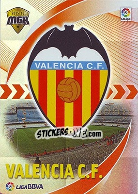 Sticker Escudo Valencia - Liga BBVA 2015-2016. Megacracks - Panini