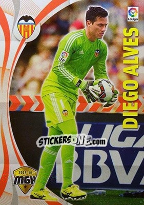 Sticker Diego Alves - Liga BBVA 2015-2016. Megacracks n. 489 - Panini