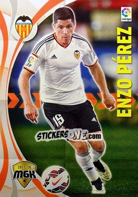 Sticker Enzo Pérez - Liga BBVA 2015-2016. Megacracks - Panini